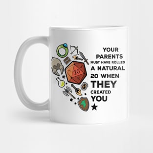 Roleplaying RPG Valentines Day Anniversary D20 Couple Gift Mug